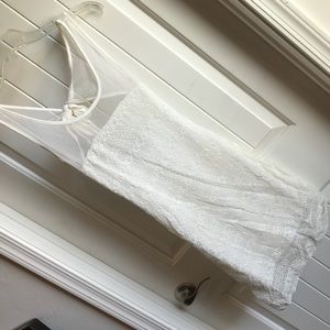 Aniva White Lace High Neck Dress